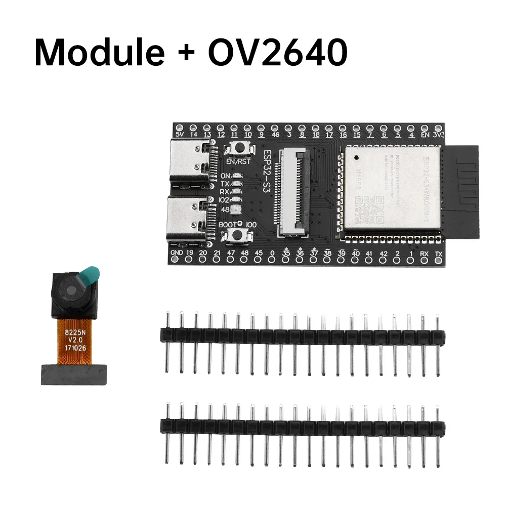 Placa de desarrollo ESP32-S3 WROOM N16R8 CAM, WiFi, módulo bluetooth, colocada con cámara OV2640/5640