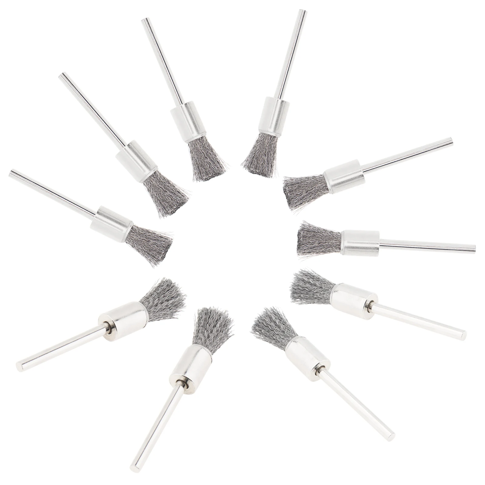 10 pezzi 3x8mm Mini spazzole per lucidatura a penna in filo di acciaio per la pulizia/molatura/lucidatura lucidata spazzole in filo di acciaio