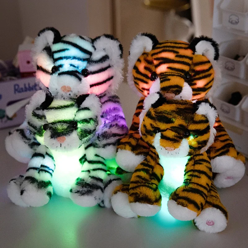 Luminous Tiger Creative Light Up LED Stuffed Animal Plush Toy Colorful Glowing Shiny Plush Toys Christmas Gift