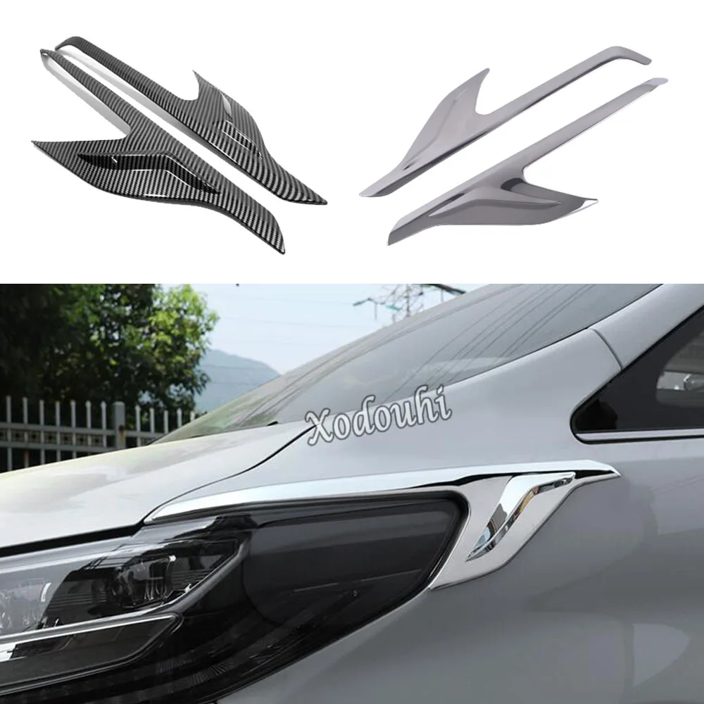 

Car Cover ABS Chrome For Toyota Alphard Vellfire 2016 2017 2018 2019 2020 Head Front Light Eyebrow Head Lamp Hood Guard Frame