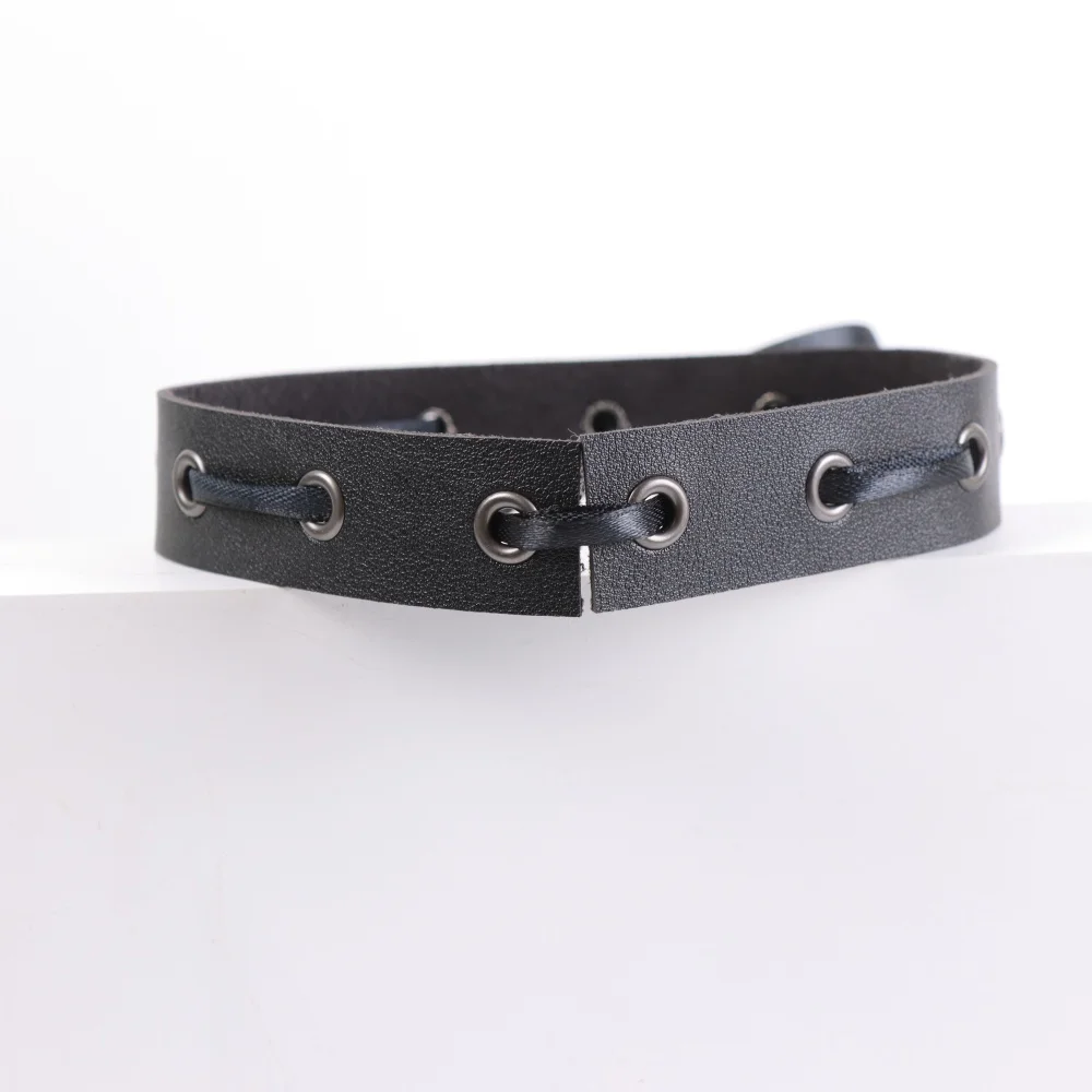 Collier ras du cou en Faux cuir à lacets, Style Harajuku, Sexy, décoration rétro Punk gothique, adapté aux femmes et aux filles, bijoux cadeau