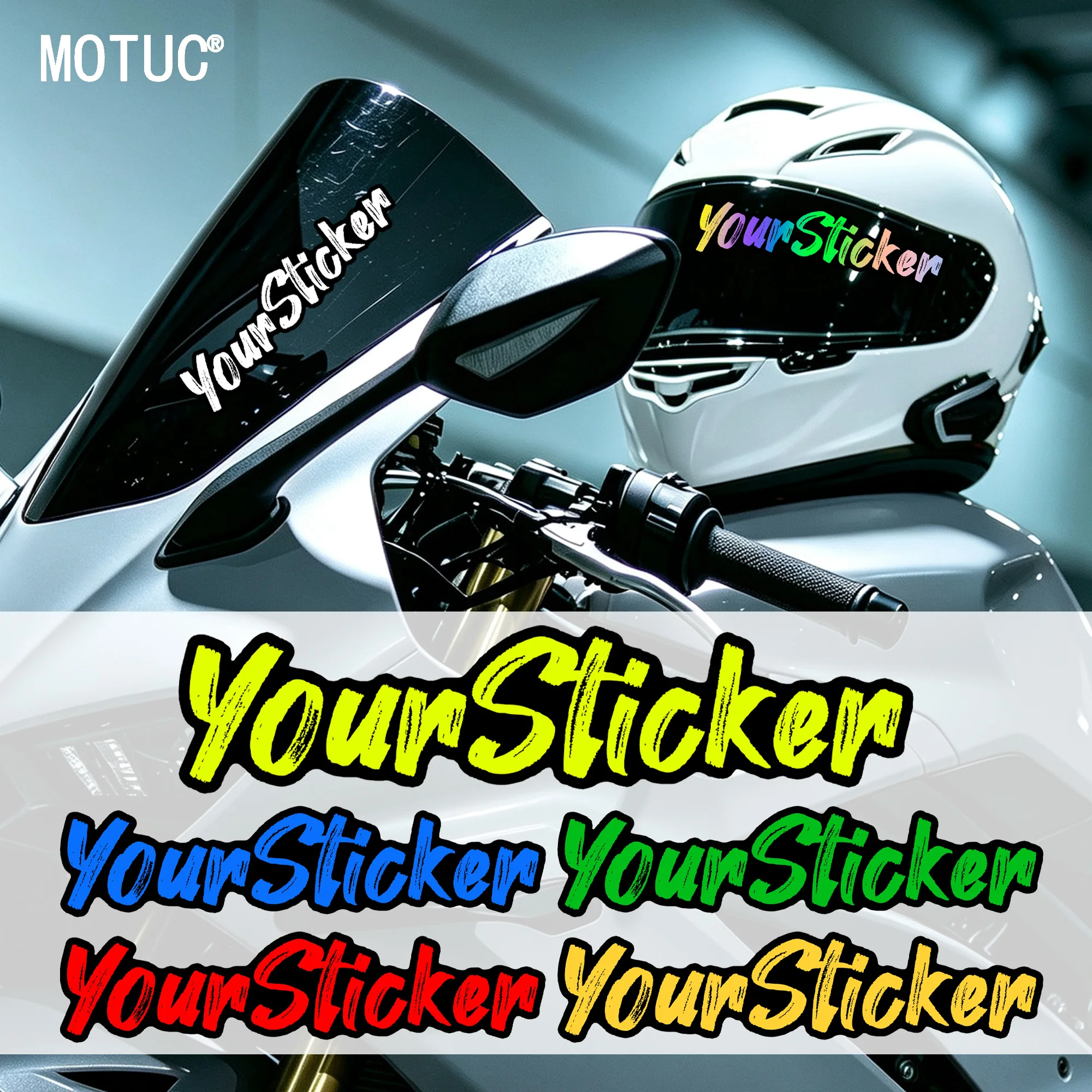 Motorcycle Stickers Custom Text Helmet Windshield Multiple Color Self Adhesive Removable Waterproof Vinyl Motorbike Decor Decals