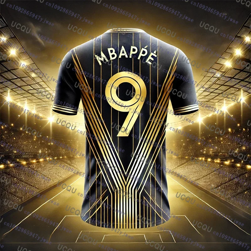 2025 طبعة خاصة جديدة Mbappe No.9 كرة القدم جيرسي المتضخم التدريب موحدة تنفس سريعة الجافة موضة التي شيرت طفل/الكبار