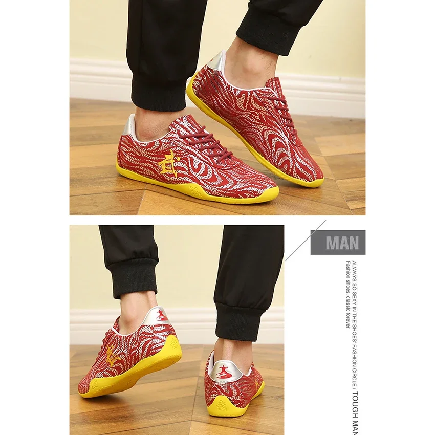 Zebra-stripe chińskie tradycyjne buty Kung Fu Taiji Tai Chi Taekwondo odporne na zużycie Wushu oddychające buty do sztuk walki