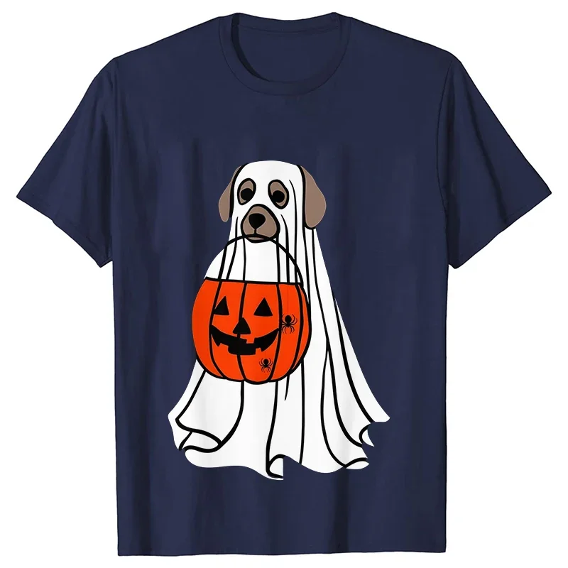 Cute Halloween Dog Y2k T-Shirt for Men Spooky Halloween Party T-Shirt Retro Gothic Shirt Unisex Adult Graphic Tee Shirt Clothes