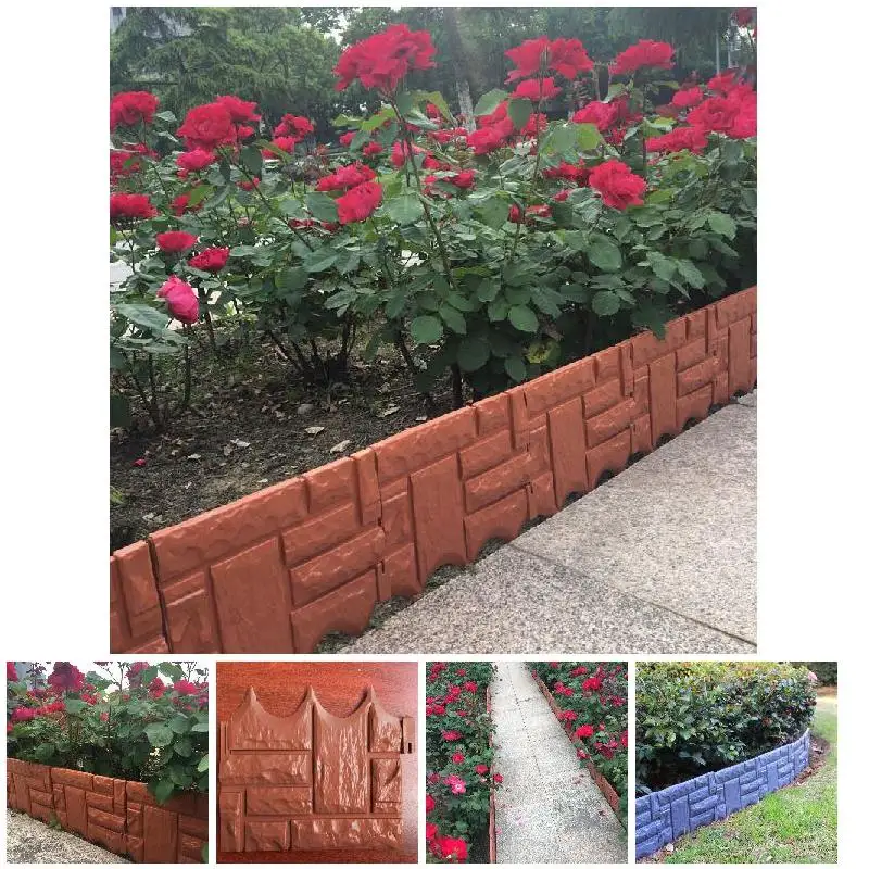 

Garden Brick Cement Fence Cement Stone Mold Concrete Flower Courtyard Lawn Border Fence Garden Grass Edge Border Fence Wall