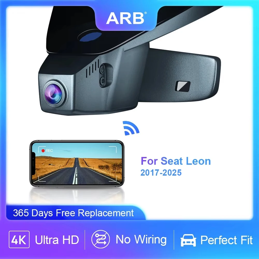 4K Black Box for Seat Leon MK3 MK4 2017-2025, ARB Car Dash Camera OEM Style DVR for Seat