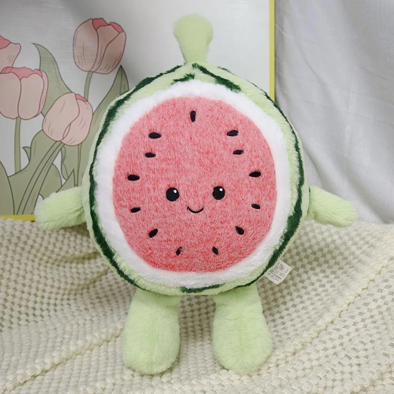40CM Cute Bubble Watermelon Plush Toy Watermelon Cut Surface Creative Plant Watermelon Doll as a Festival and Birthday Gift