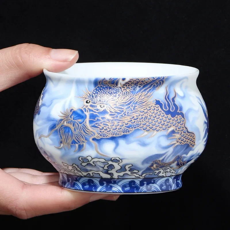 

Чайная чашка «Драконное процветание» для керамического чайного ритуала Гунфу, мастер-чашка, чайный набор в китайском стиле, ручная работа, традиционная чайная чашка, подарок для любителей чая