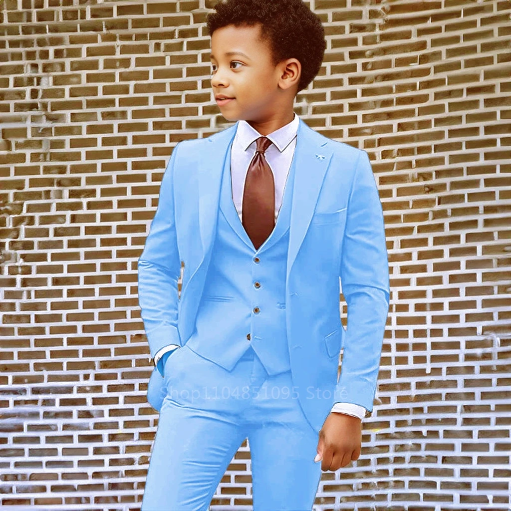 

Костюм для мальчиков из 3 предметов, детский комплект одежды для свадьбы, Пасхи, церкви, подростковая школа, выпускной, выпускной, фотография, смокинг для дня рождения