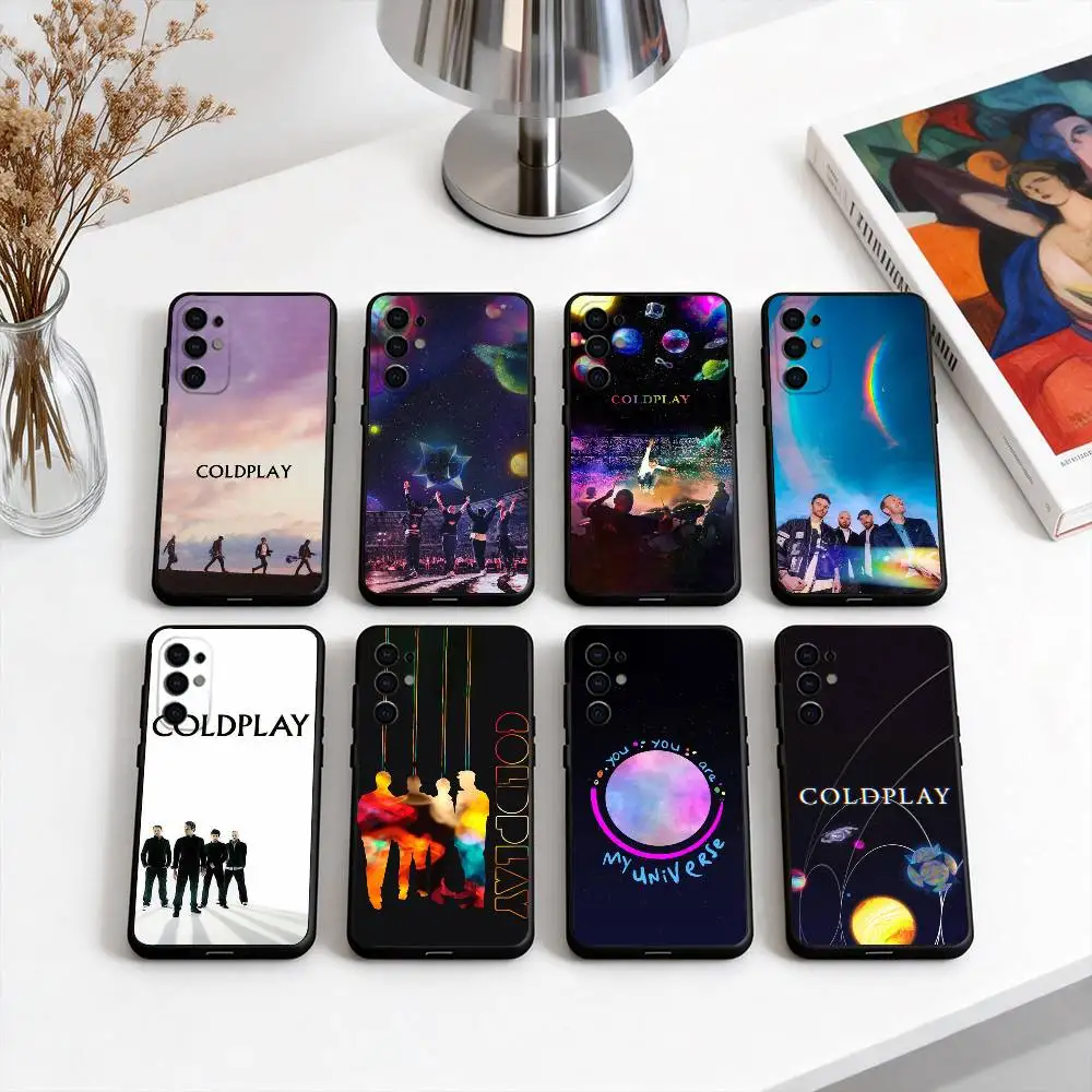 

Colorful Band C-Coldplay CC Phone Case For Samsung S25,S24,S21,S22,S23,S30,Ultra,S20,Plus,Fe,Soft Silicone Black Cover