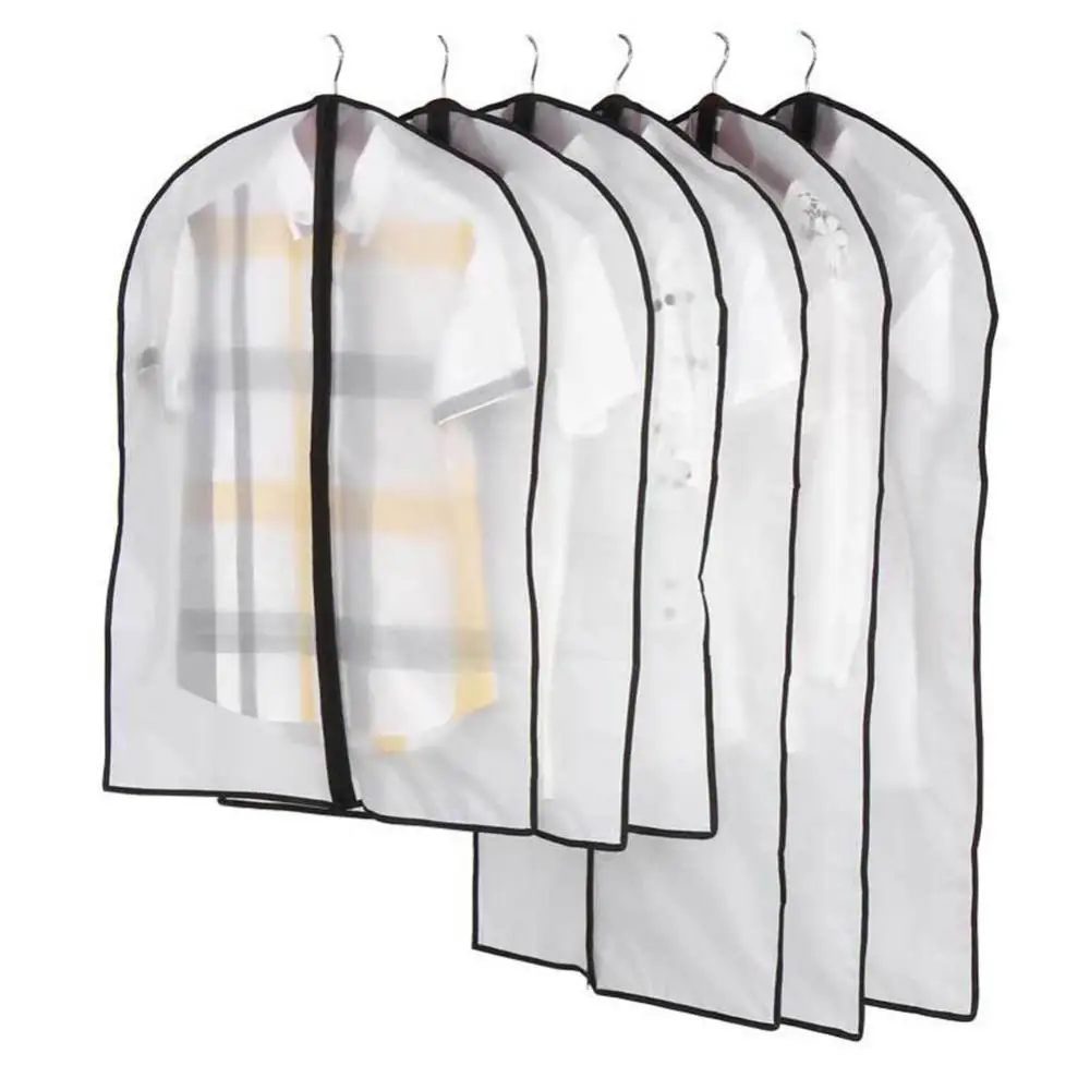 3Pcs Clothing Covers Clothes Dust Cover Transparent Thickened Washable Household Dust Cover Coat Suit Cover Hanging Clothes Bag