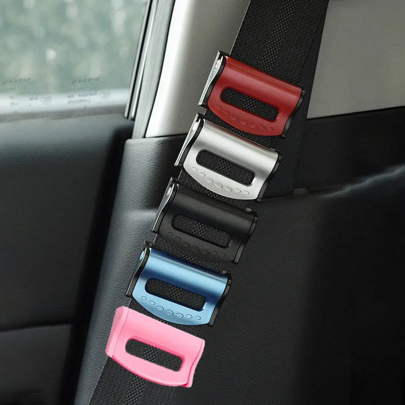 2PCS Plastic Strong Adjustable Car Safety Belt Clips Slip-Resistant Seat Belt Buckle Simple Clamp Fixing Clip Car Styling