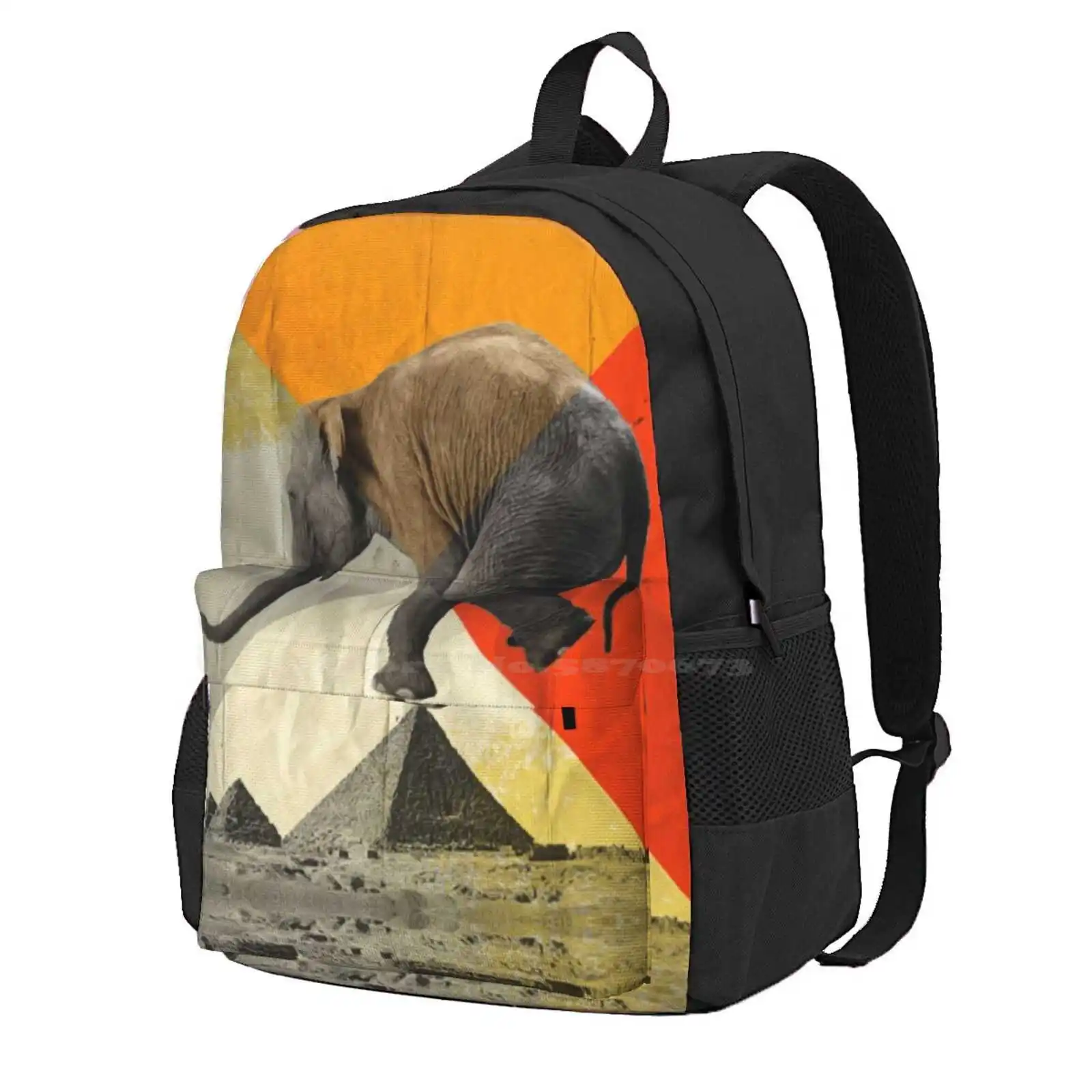 Balance Of The Pyramids Hot Sale Schoolbag Backpack Fashion Bags Balance Elephant Diamond Graphic Cairo Egypt Great Sphinx Of