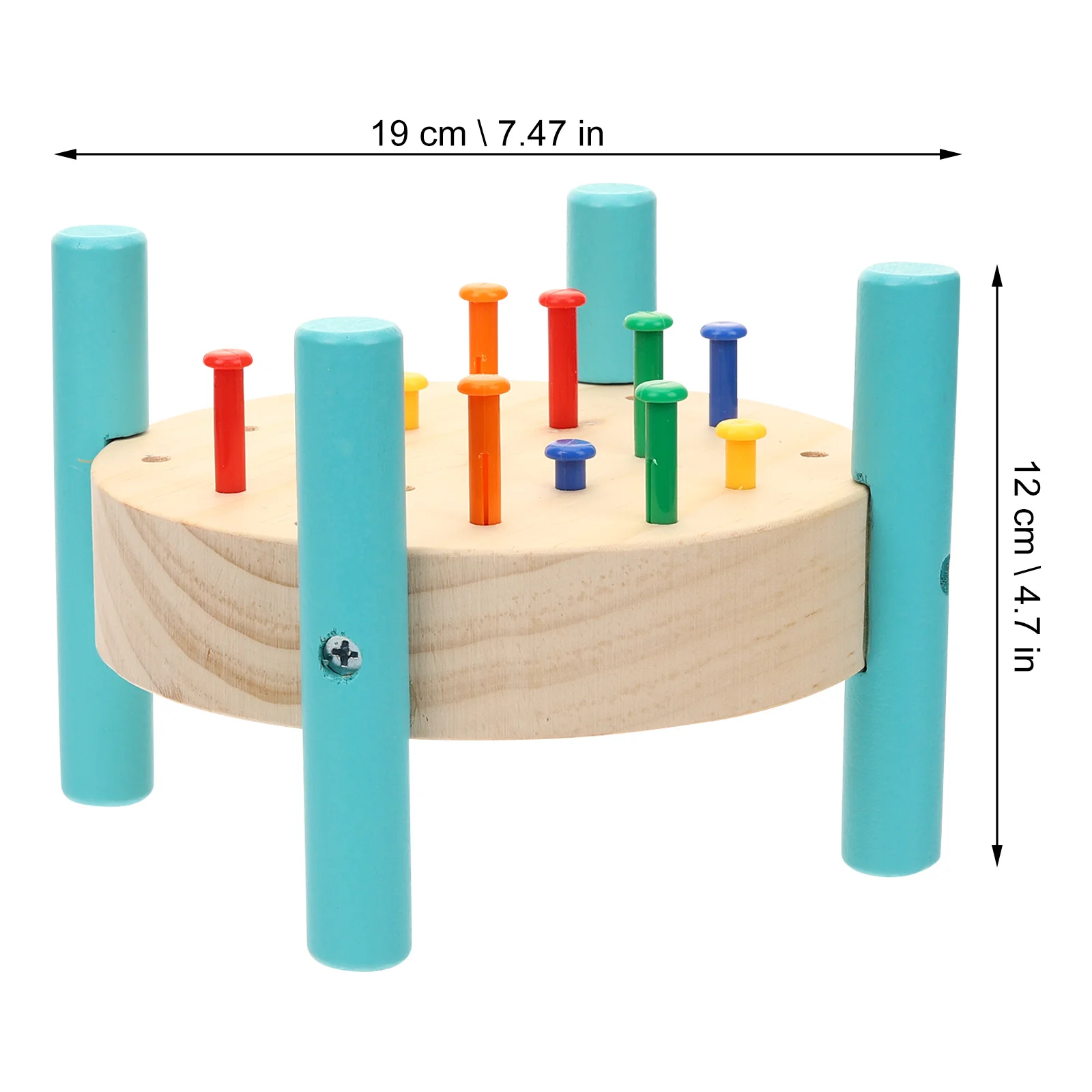 1 conjunto de unhas de madeira batendo martelar crianças aprendendo bancada durável seguro superfície lisa cor brilhante prego batendo