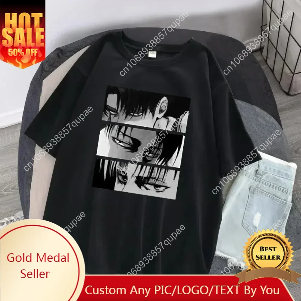 

Anime Attack on Titan Printed T Shirt Cartoon Levi Ackerman Harajuku Unisex Short Sleeve Tops Tees Casual Tshirt Women T-shirt