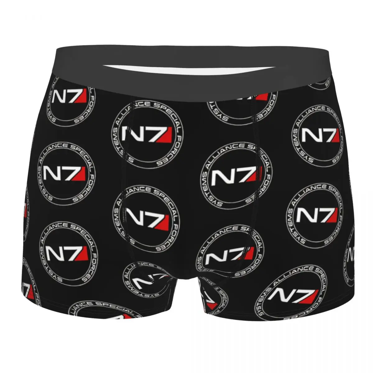 N7 Circle Men Boxer Briefs Underpants Mass Effect Game Highly Breathable Top Quality Sexy Shorts Gift Idea