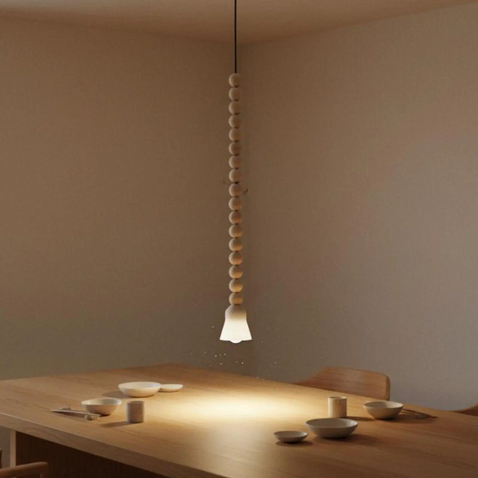 Frosted Glass Hanging Lamp Japanese & Aesthetic Beaded Hanging Lamp Artistic