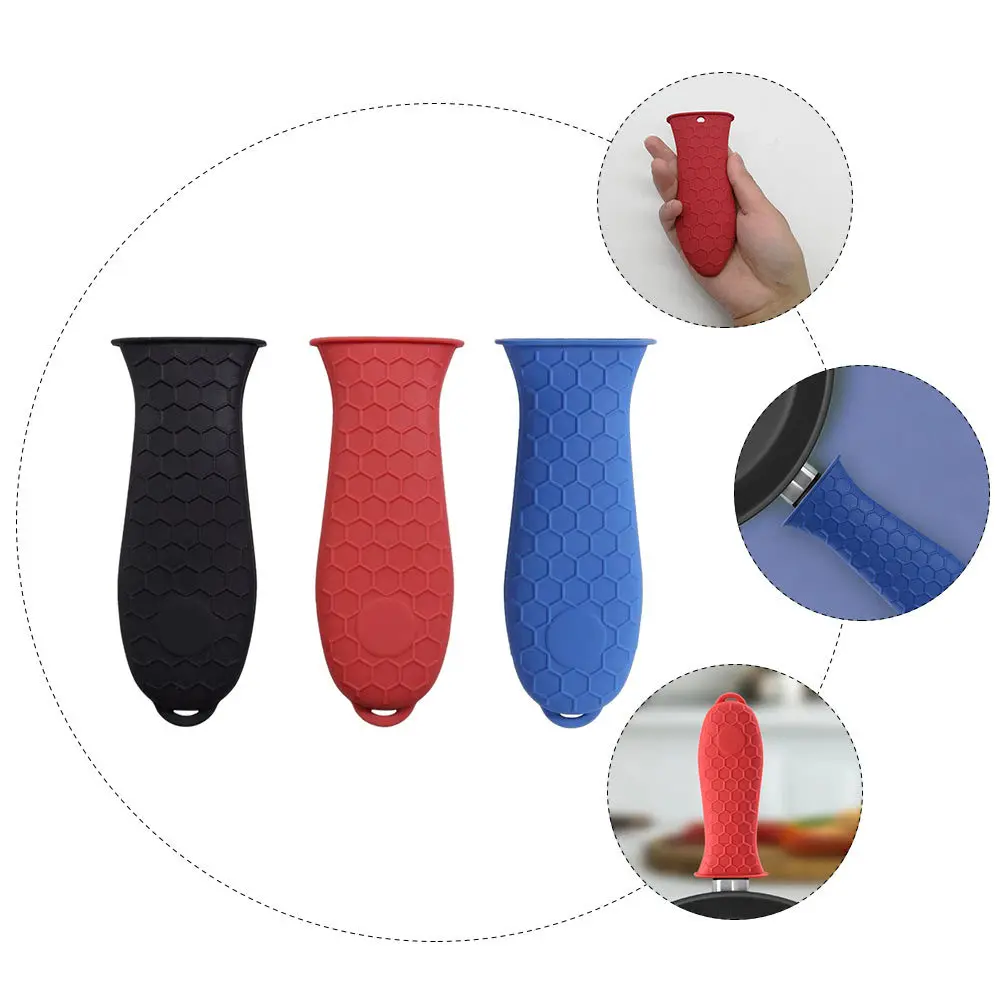 

3Pcs Premium Silicone Pot Handle Protectors Anti-Skid Heat-Insulation Sleeve for Easy Cleaning and Installation