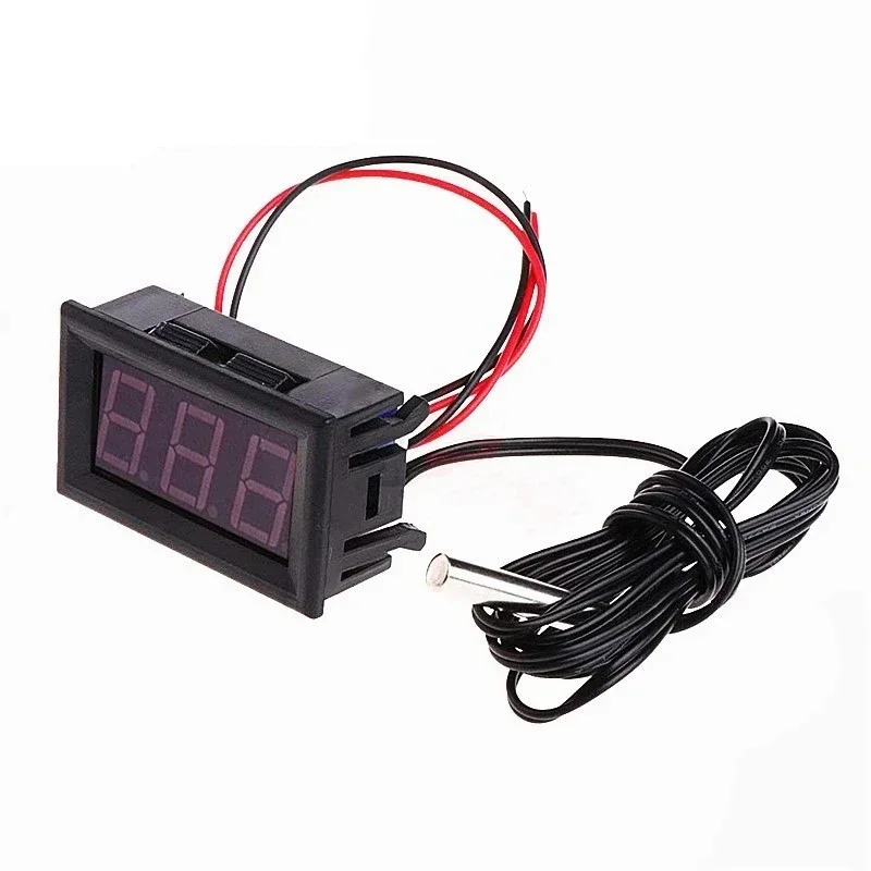 DC 12V Mini Digital LED Thermometer for Car Temperature Monitor Panel Meter Measuring Range -50-110C with Temperature Probe