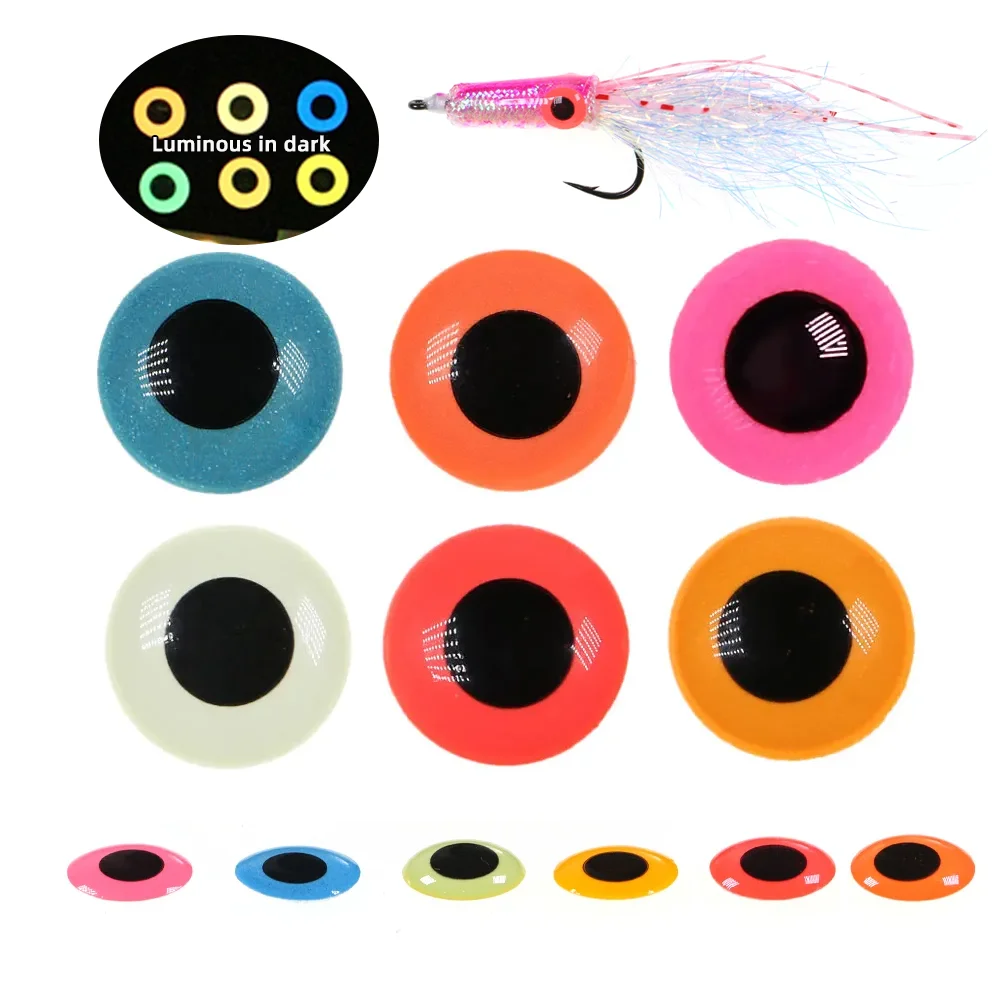 100 Uds. Ojos de Pez Luminosos 3D de Epoxi para Atado de Moscas, Material para Señuelos de Jig, Mosca de Calamar, Streamer de Agua Salada, Mosca para Pesca de Trucha y Lubina