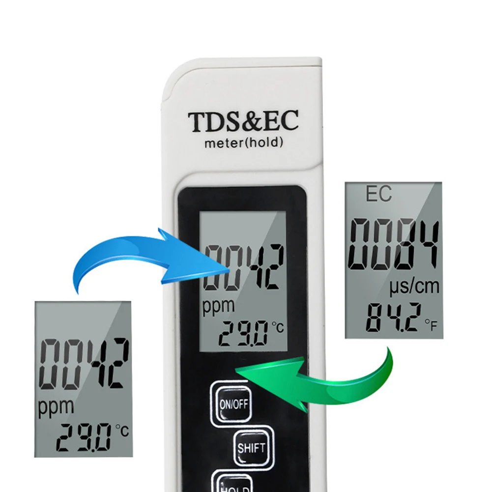 Pool Testing Water Quality Tester 152*30mm 1PC ABS Blue Fish Pond Leather Case Temp Test Meter Pen Accessories