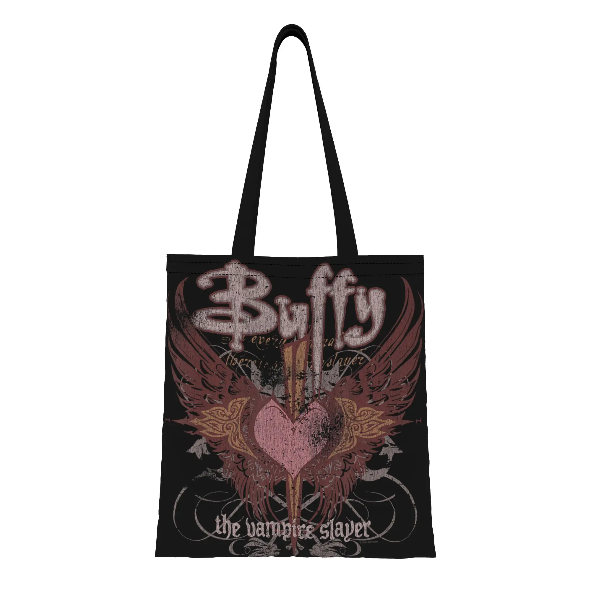 1PC Gothic Winged Heart Canvas Tote Bag Gothic Hunter Buffy  Canvas Tote Bag Perfect for Shopping Grocery Travel & Outdoor
