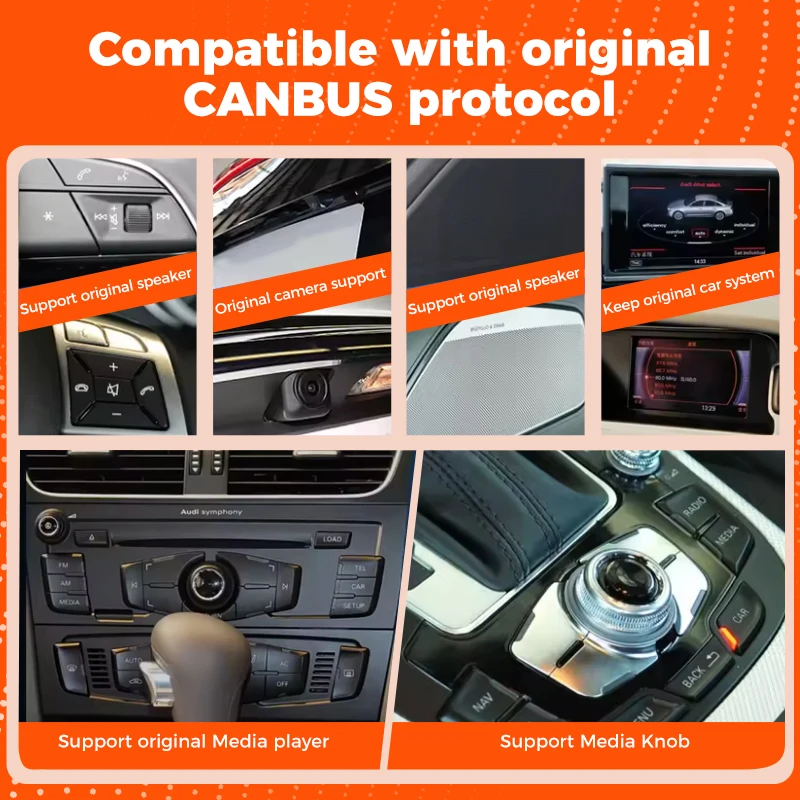 Wireless CarPlay Android Auto Bluetooth Car Stereo Radio for Audi Q7 4L 2005-2015 Multimedia Player Navigation GPS Touch Screen