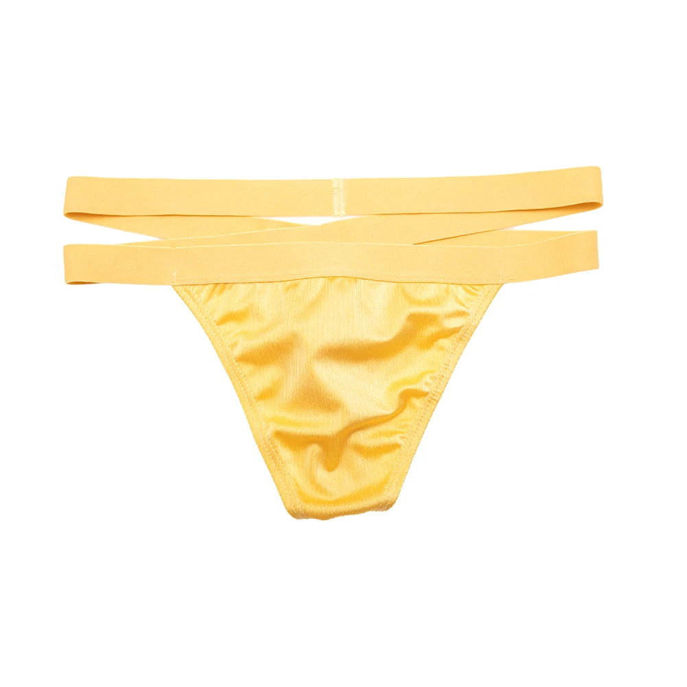 

Sexy Men Double Strap T-Back Thongs Gay Pouch Underwear G-strings Underpants Hollow Out Panties Male Bikini Trunks Lingerie