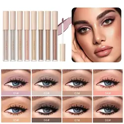 QIBEST 8 Colors Matte Liquid Eyeshadow Set Waterproof Long Lasting Eye Shadow Set Nude Eye Pigment Korean Makeup For Women