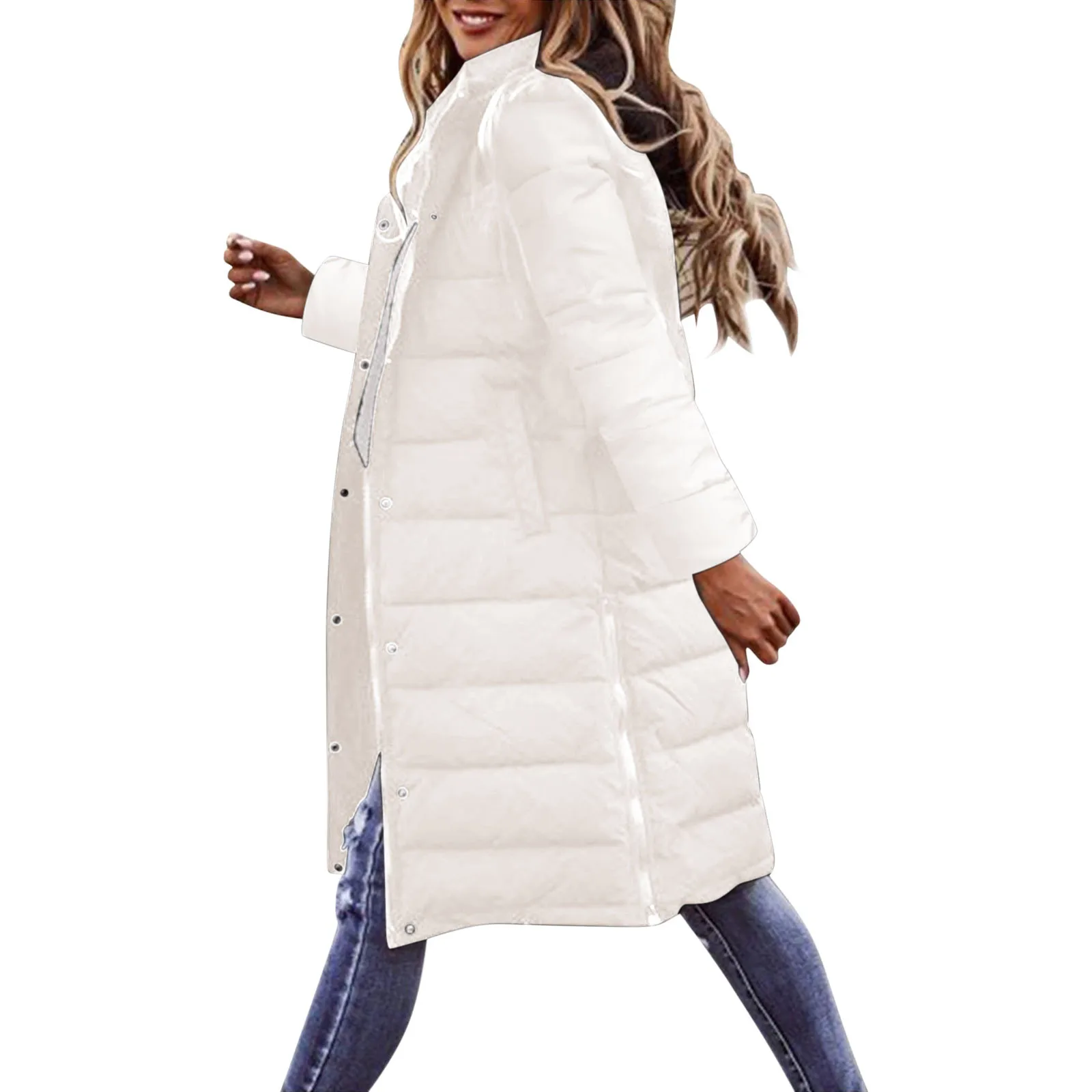 Long Jacket Women's Down Vest With Hood Winter Warm Long Vest Sleeveless Long Quilted Vest Lightweight Winter Jacket Down