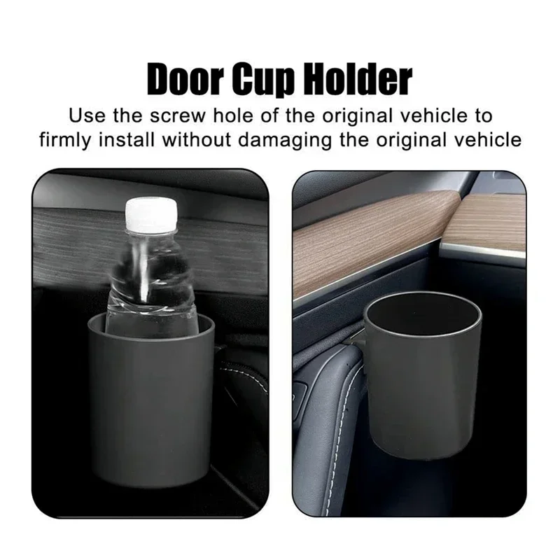 Door Cup Holder Storage Box for Tesla Model 3 Model Y Model 3 Highland 2024 Door Bracket Drink Holder Cup Organiser Accessories