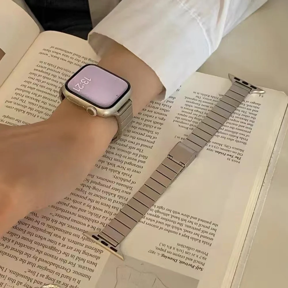 Stainless Steel Bracelet for Apple Watch Series 10 9 8 7 6 5 4 se Ultra 2 Slim Women Band for iWatch 49mm 41mm 45 40 42 46 44mm image 3
