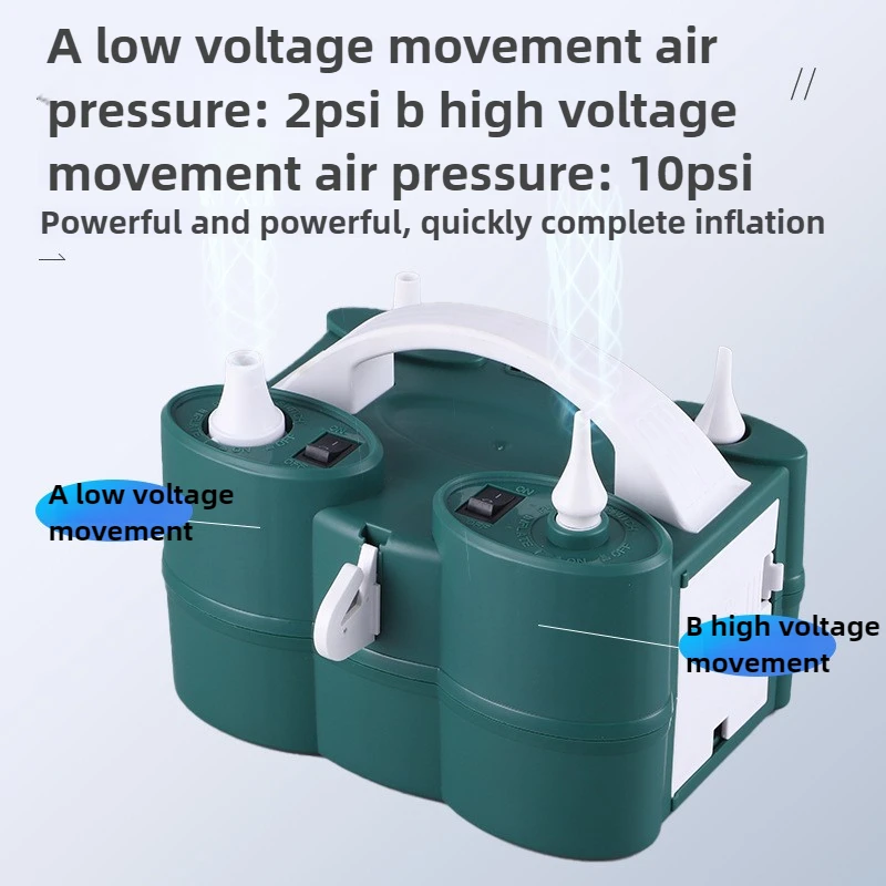 Bomba de ar elétrica portátil 110v 220v ue eua reino unido au movimento duplo 20ew 600w bomba multiuso adequada para vários balões