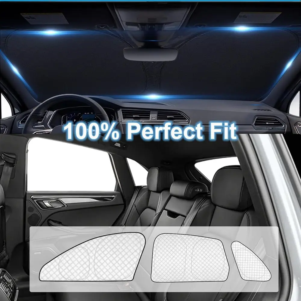 ظلال شمسية مطورة بتغطية كاملة لعام 2014-2024 بورش ماكان، حماية من الأشعة فوق البنفسجية للنافذة الجانبية والخلفية مع خصوصية للاستخدام الخارجي #3