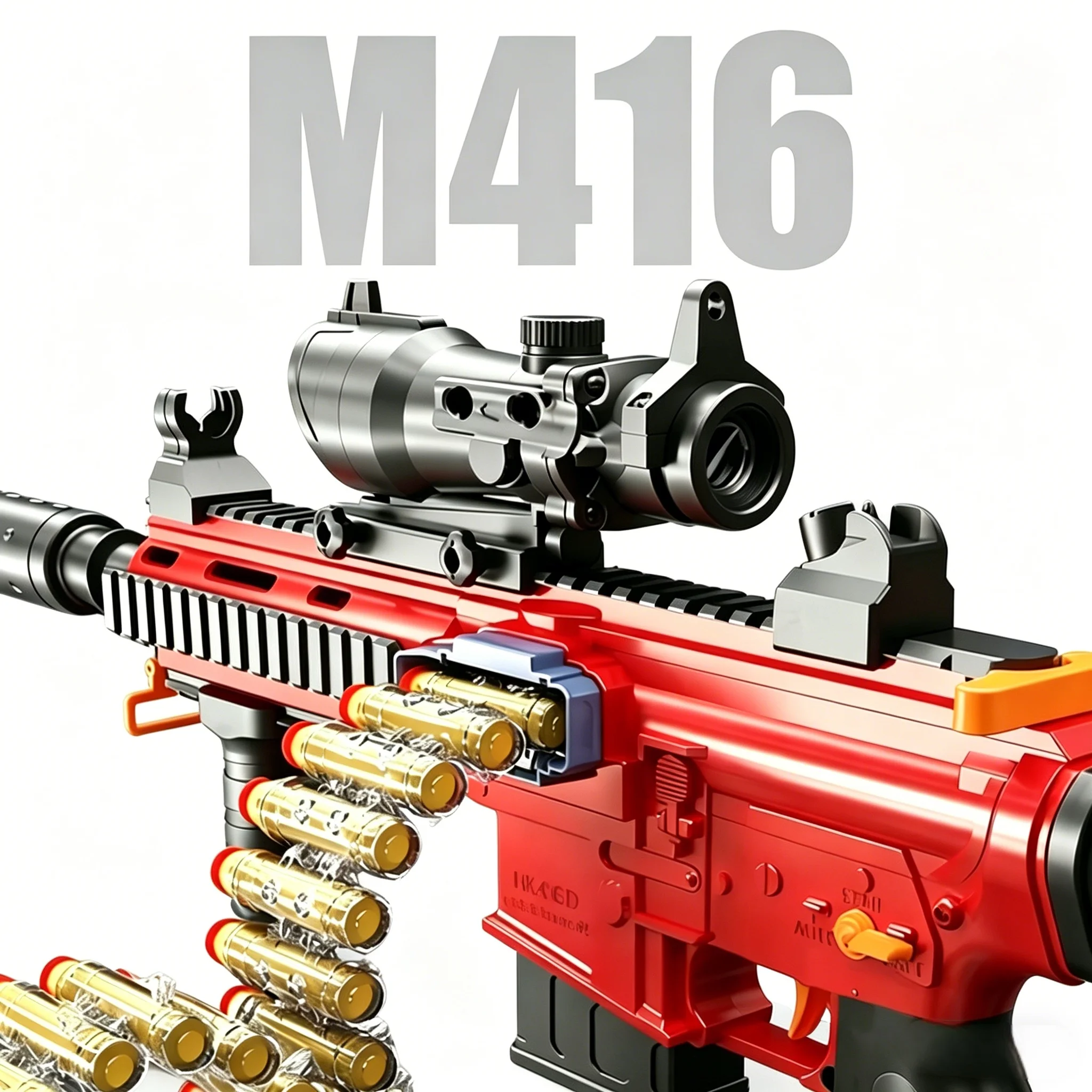 

Игрушечный пистолет M416 для стрельбы мягкими пулями, детская игрушечная штурмовая винтовка, безопасное развлечение на открытом воздухе, детская игрушечная пистолетка с одиночным выстрелом, игра-стрелялка, подходит для детей и взрослых, подарок на день ро