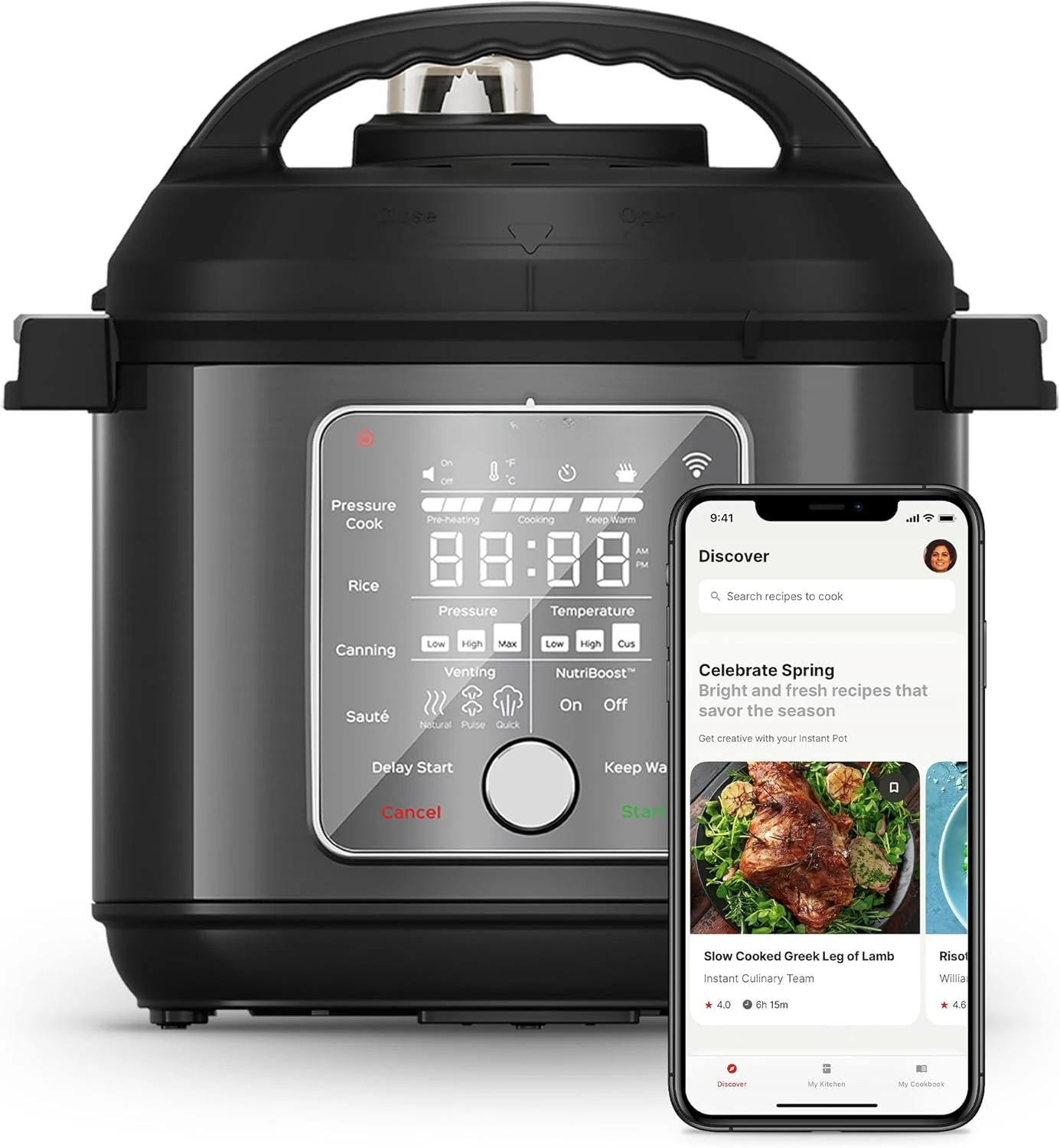 

Pot Pro Plus Wi-Fi Smart 10-in-1, Pressure Cooker, Slow Cooker, Rice Cooker, Steamer, Sauté Pan, Yogurt Maker, Warmer