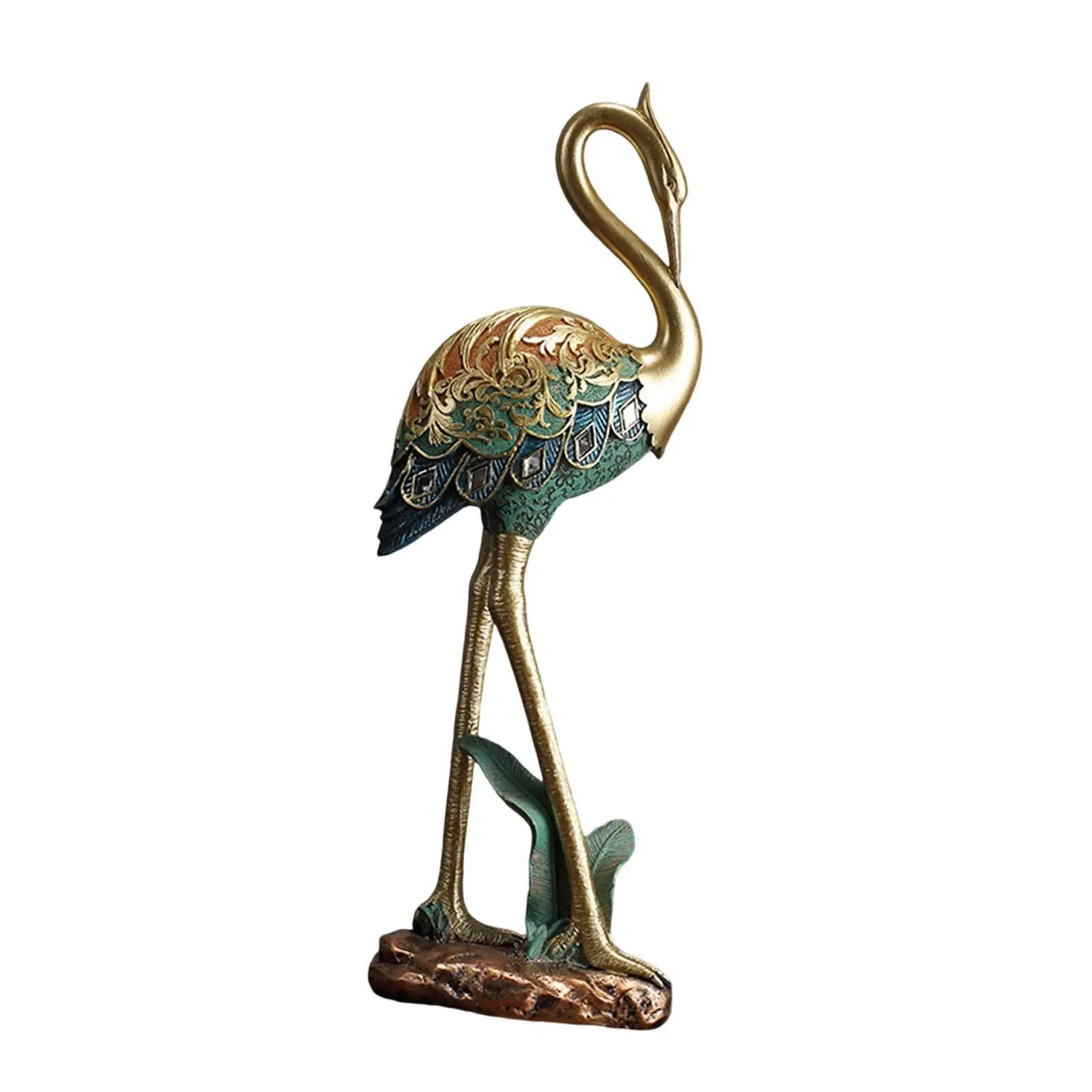 Crane Ornament Traditional Chinese Art Piece for Home Farmhouse Office