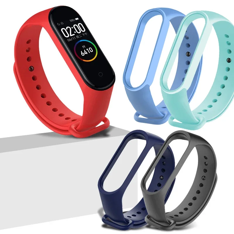حزام ساعة اليد ل Xiaomi Mi Band 7 6 5 4 3 معصمه سيليكون سوار أحزمة المعصم correa Mi Band 6 7 5 4 Smartwatch اكسسوارات