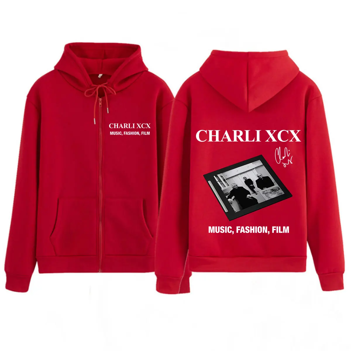 CHARLI XCX Album Musik, Mode, Film Tour 2026 Print Zipper Hoodie Herren Damen Mode Locker Lässige Reißverschlussjacke Sweatshirt – Detail 4
