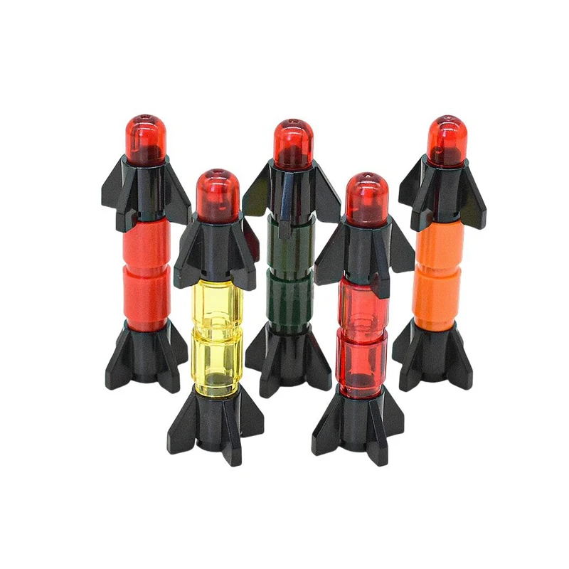 MOC – petits blocs de construction de conception de fusée, série militaire, Missile de fusée pour garçons, bricolage, modèle d'assemblage, briques, jouets, accessoires