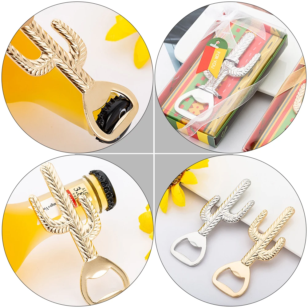 

2Pcs Metal Bottle Opener Zinc Alloy Portable Outdoor Camping Party Favors Cactus Shape Beer Corkscrew Kitchen Bar Tools