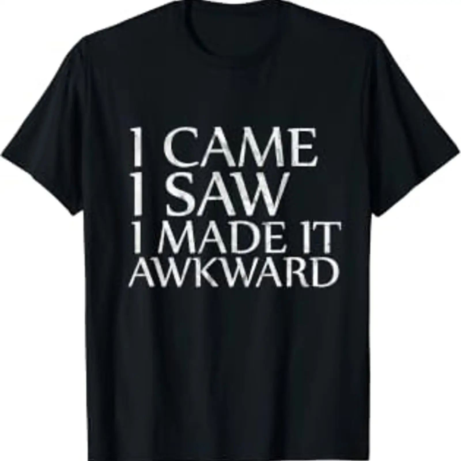 AWKWARD T Shirt with German Text Ich kam habe es gemacht vintage Washed Slightly designer clothes Casual fashion Versatile