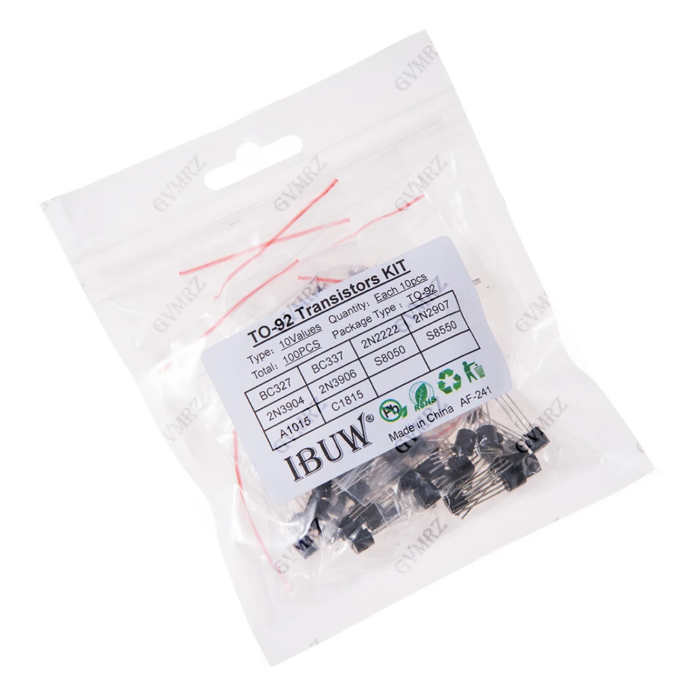 100PCS 10Values TO-92 Transistors Kit (BC337/2N2222/S8050 etc.) for Arduino DIY Electronic Project S8050