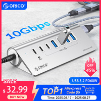ORICO 10Gbps USB 3.2 Docking Station Hub Type C Splitter PD60W Charging Adapter Multi 4/7 Ports Switch For PC Laptop Accessories