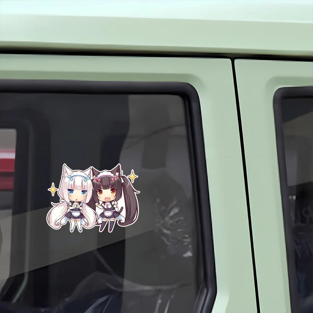 Chocolate and Vanilla Nekopara Car Stickers Cute Anime Theme Decals Vinyl For Body,Fuel Tank Cap,Windows,Bumper,Windshield,Doors view 4