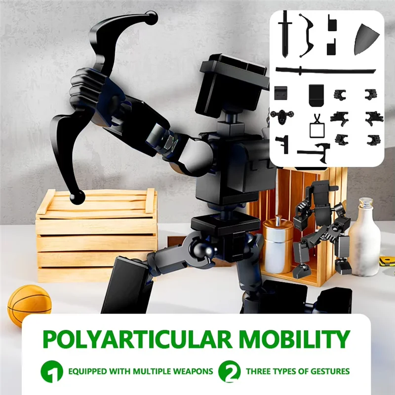 Roboter-Actionfigur, bewegliches mechanisches Mini-Modell, ideales Schreibtischgeschenk für Sammler A