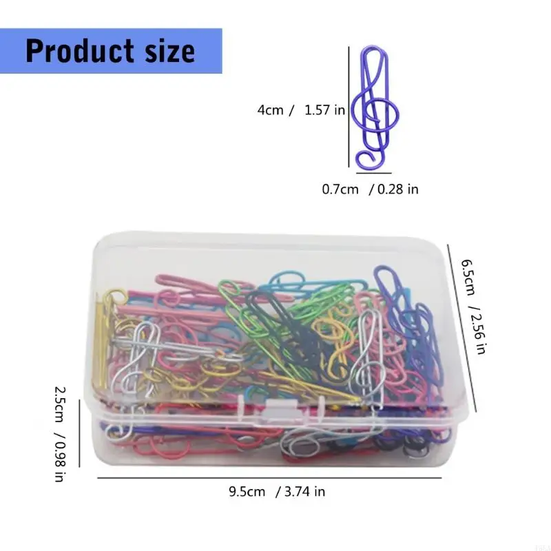 T5EA Music Note Note Lapp Clip 40 мм маленькая металлическая картина скрепки