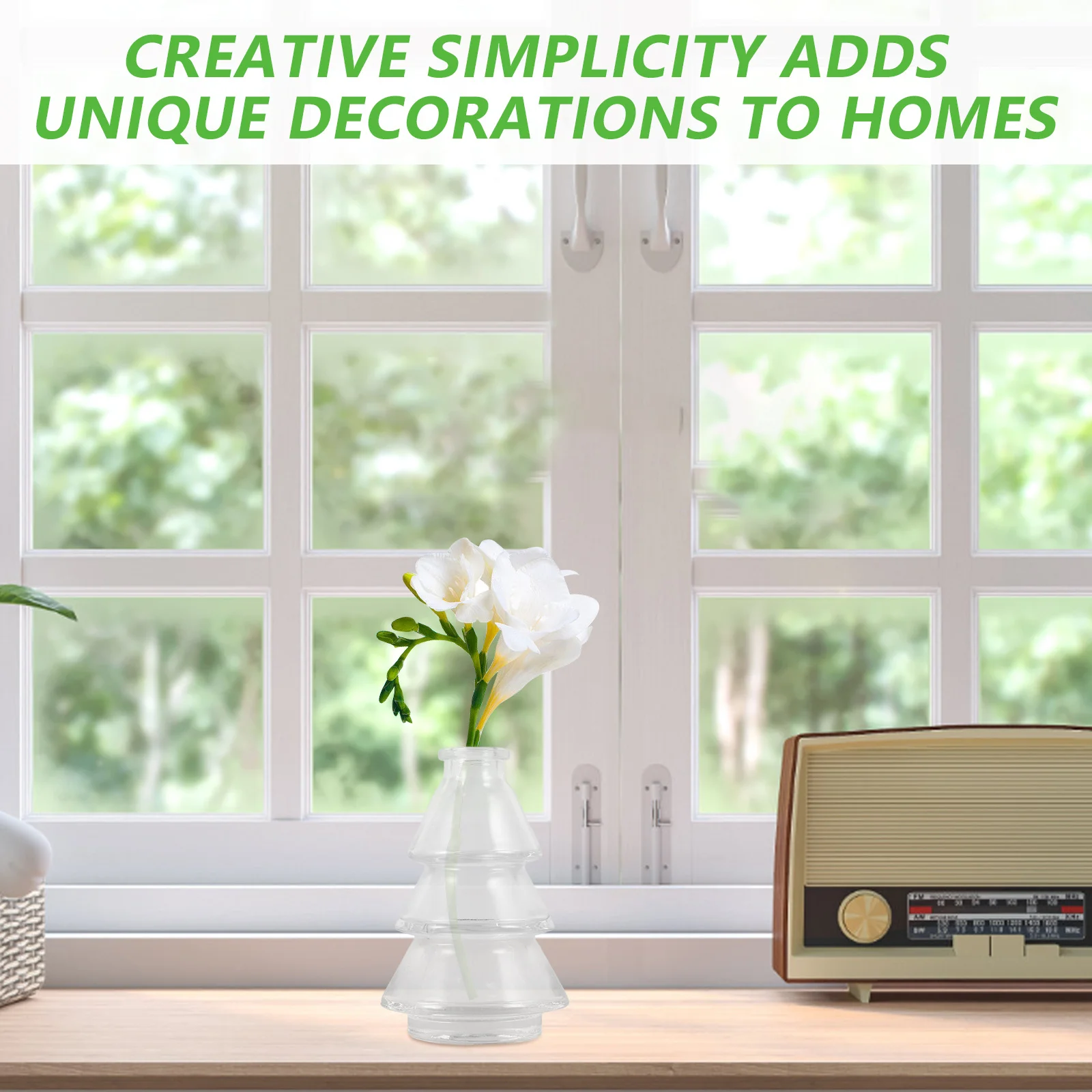 

3Pcs Clear Glass Hydroponic Vases Minimalist Small Vases for Living Room Bedroom Office Plant Decoration Cut Glass Vase