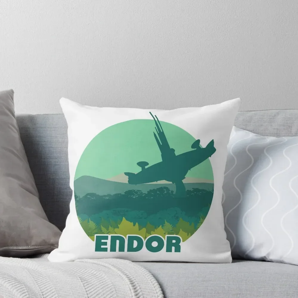 Endor Retro Travel Poster Throw Pillow Decorative Sofa Cushions Cusions Cover pillow cover luxury Custom Cushion pillow